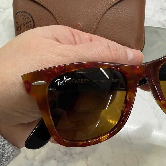 Ray-Ban Brown Tortoise Sunglasses with Case, Original Wayfarer “Vintage” Vintage B&L RAY BAN Wayfarer II Tortoise Sunglasses 54mm main image 4